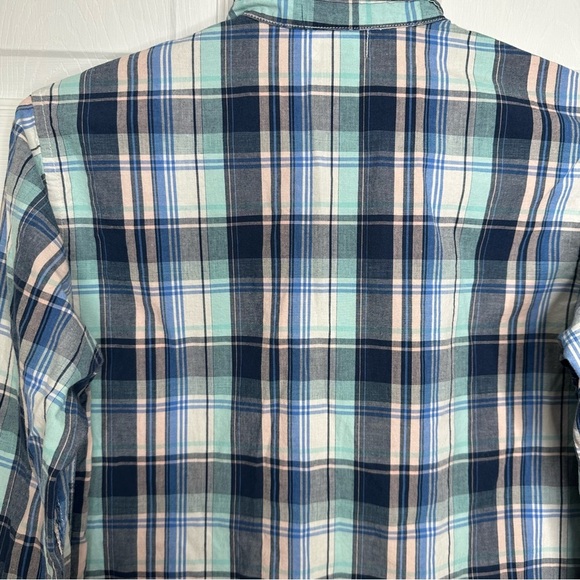 Old Navy Button-Up Shirt Plaid Blue and, Green, & Pink Size Extra Large - Picture 16 of 16